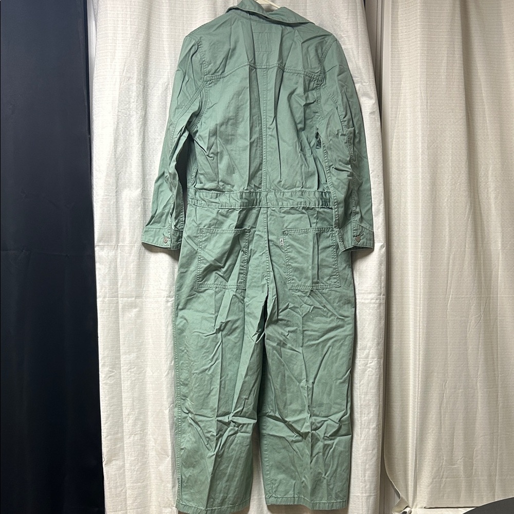 Levi's Sage Green Button-Front Utility Jumpsuit - Picture 8 of 9